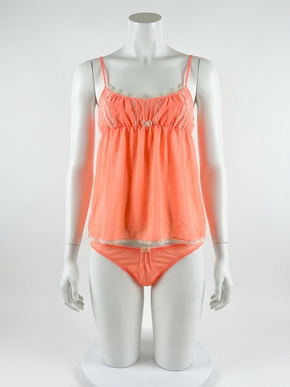Women’s Coral Lace-Trim Cami & Brief Set